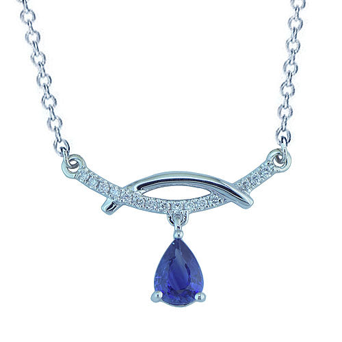 Pear Shape Tanzanite/Diamond Necklace