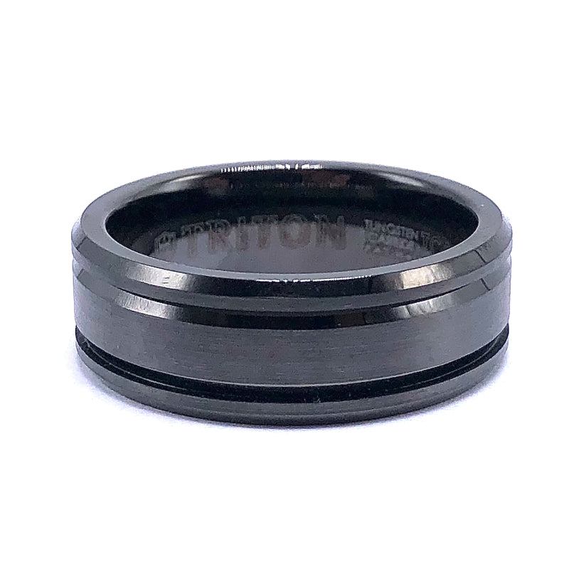 Grey Satin Wedding Band