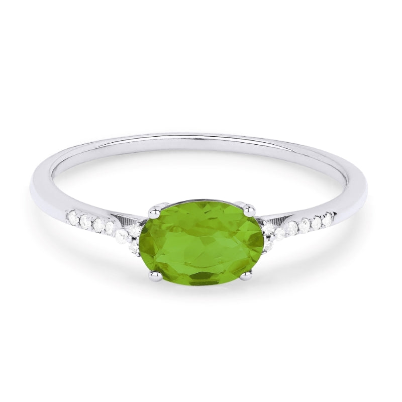 Oval Peridot and Diamond Ring