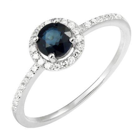 Color Stone Sapphire and Diamond Ring-Women