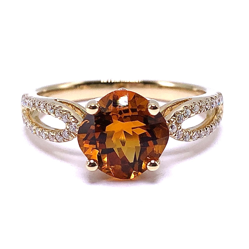 Citrine and Diamond Ring