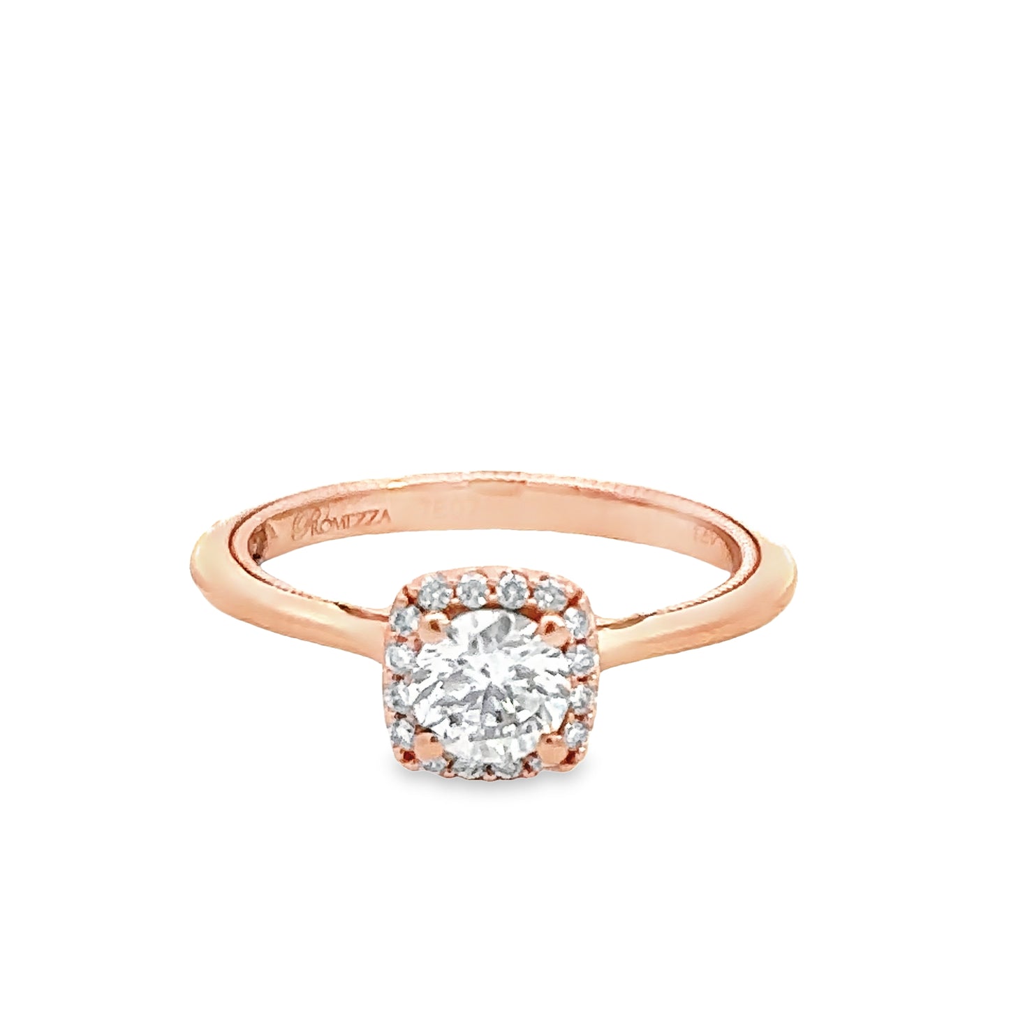 Round Diamond Engagement Ring in Rose Gold