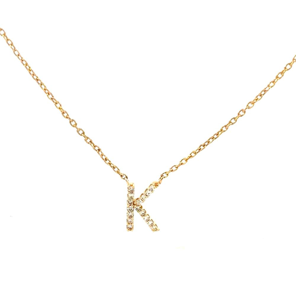 Diamond "K" Initial Pendant