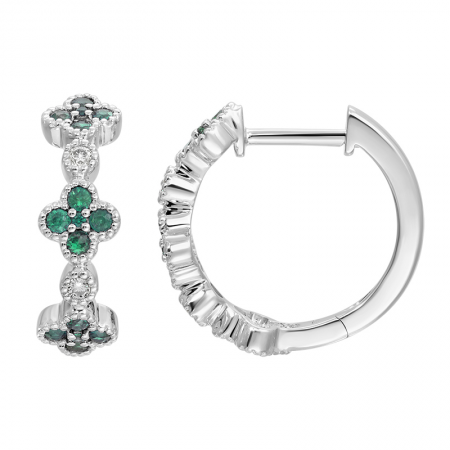 Clover Emerald Hoops