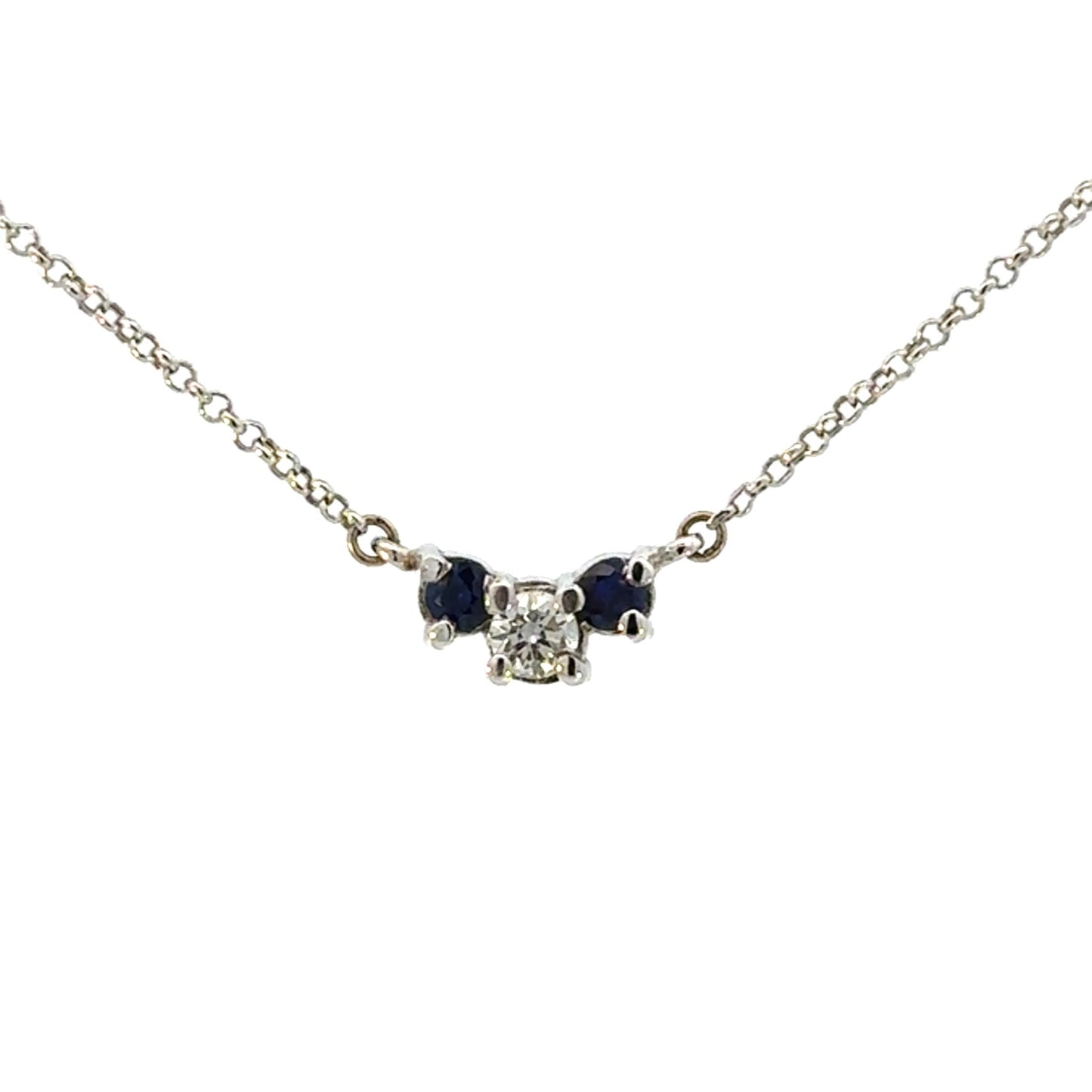 Three stone Sapphire and Diamond Pendant