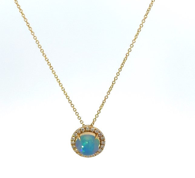Opal and Diamond Pendant