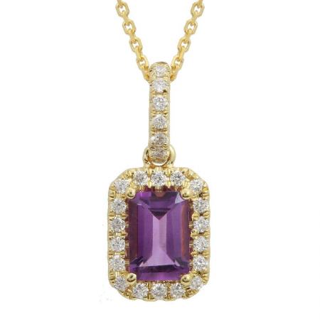 Amethyst and Diamond Pendant