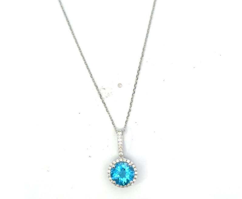Swiss Blue Topaz Pendant