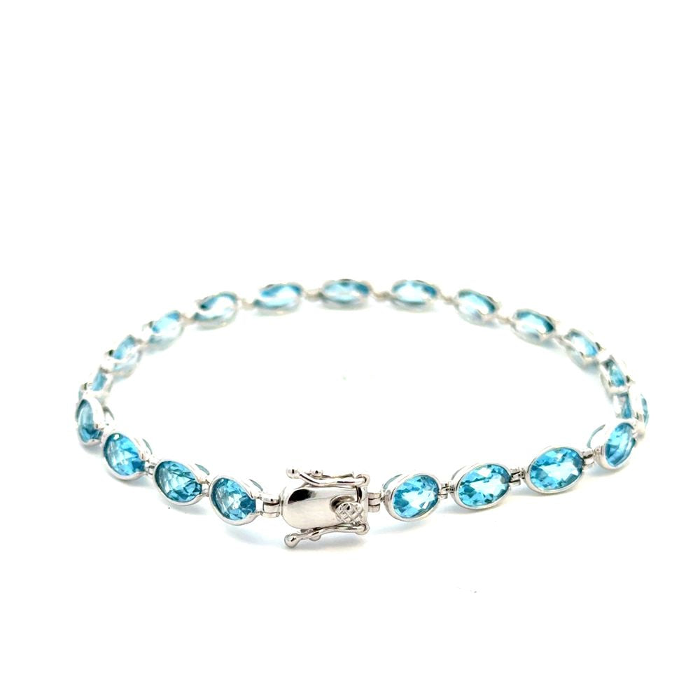 Swiss Blue Topaz Bezel Bracelet