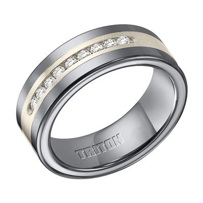 Diamond Tungsten Wedding Band