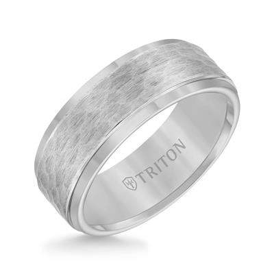 Hammered Tungsten Wedding Band