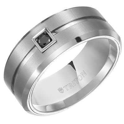Grey Tungsten Carbide Wedding Ring Band