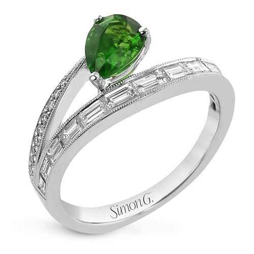 Pear Shape Emerald and Diamond Ring