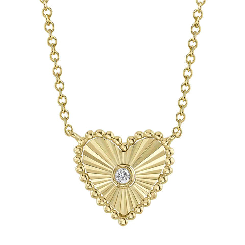 Diamond Heart Bezel Necklace