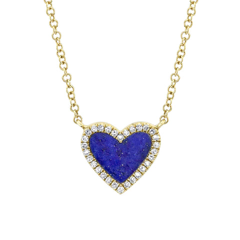 Shy Lapis Heart Pendant