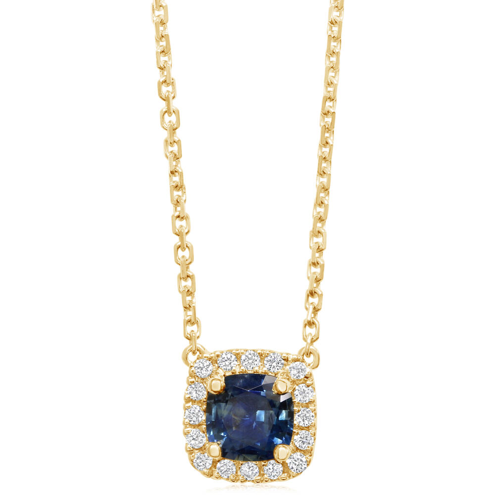 Sapphire Montana Cushion Cut Pendant