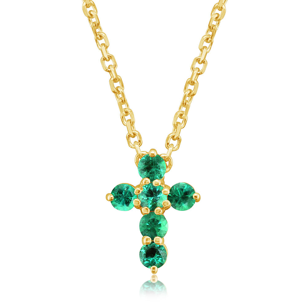 Emerald Cross Necklace