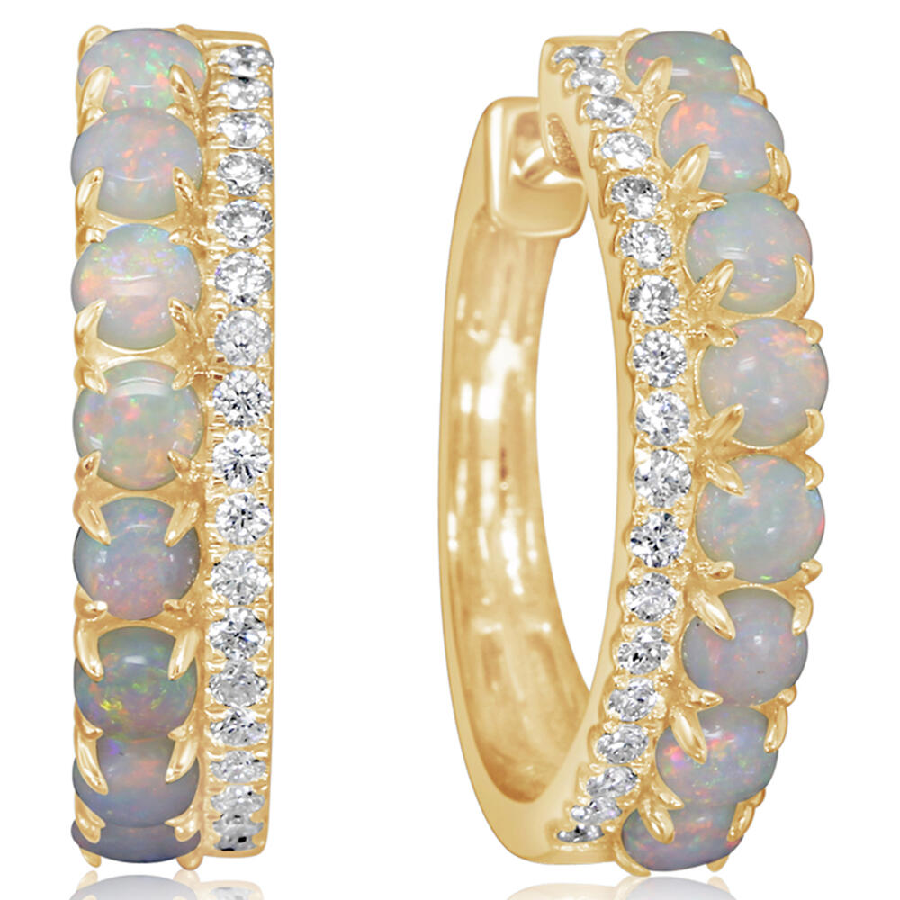 Opal and Diamond Studs