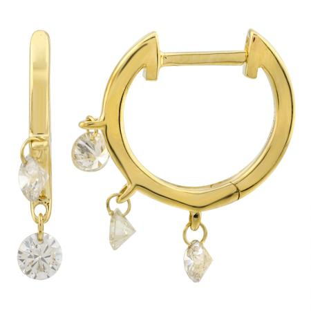Dancing Diamond Huggie Earrings