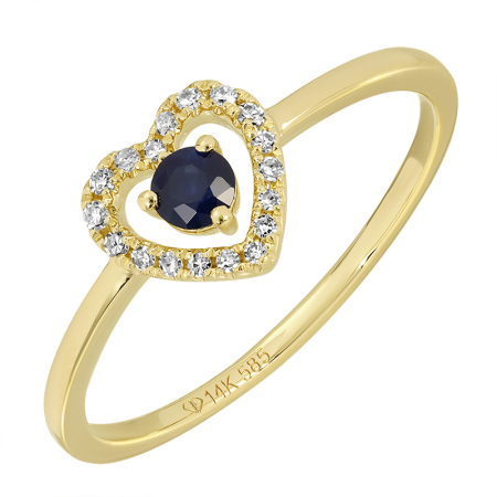 Color Stone Sapphire and Diamond Ring-Women