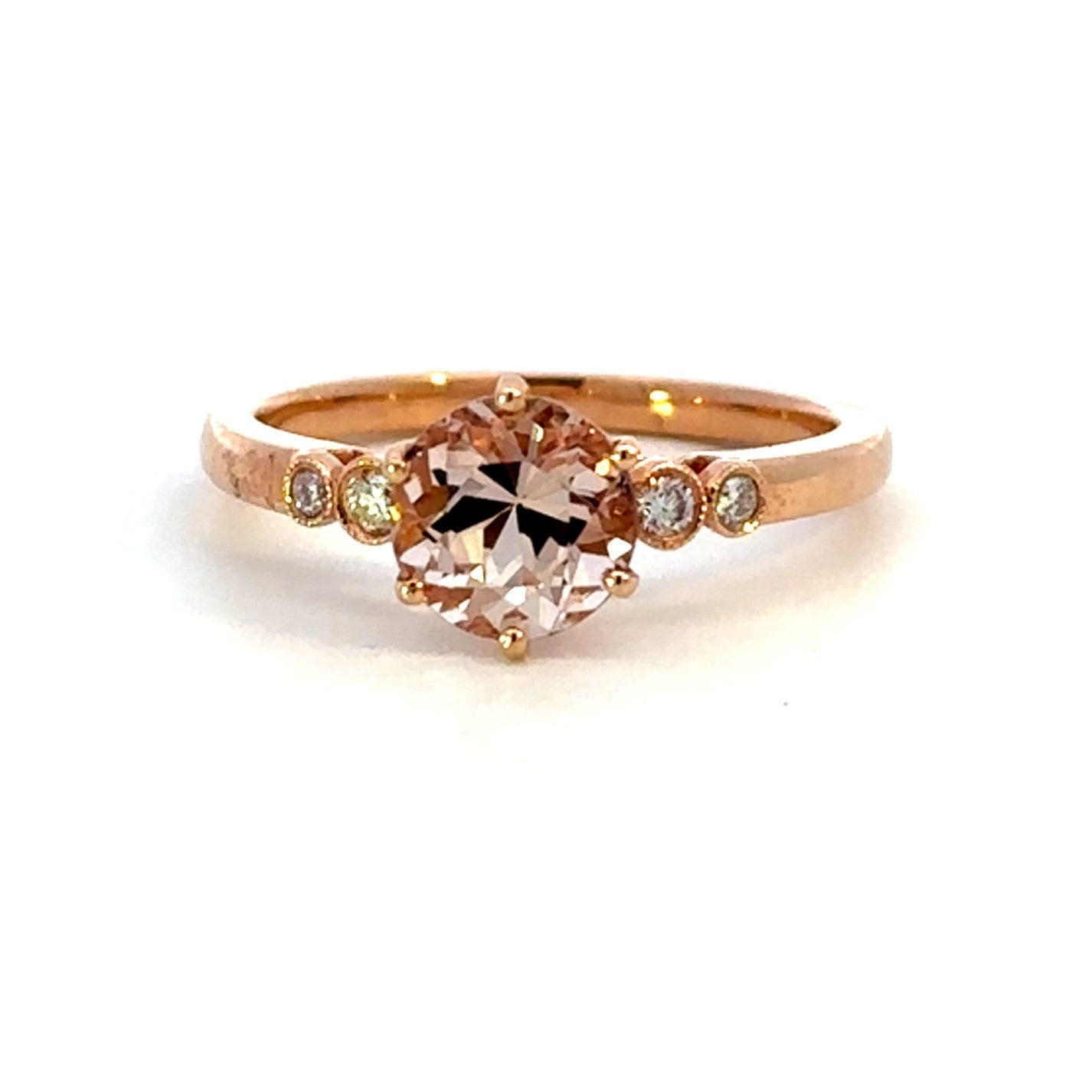 Morganite Round and Diamond Ring