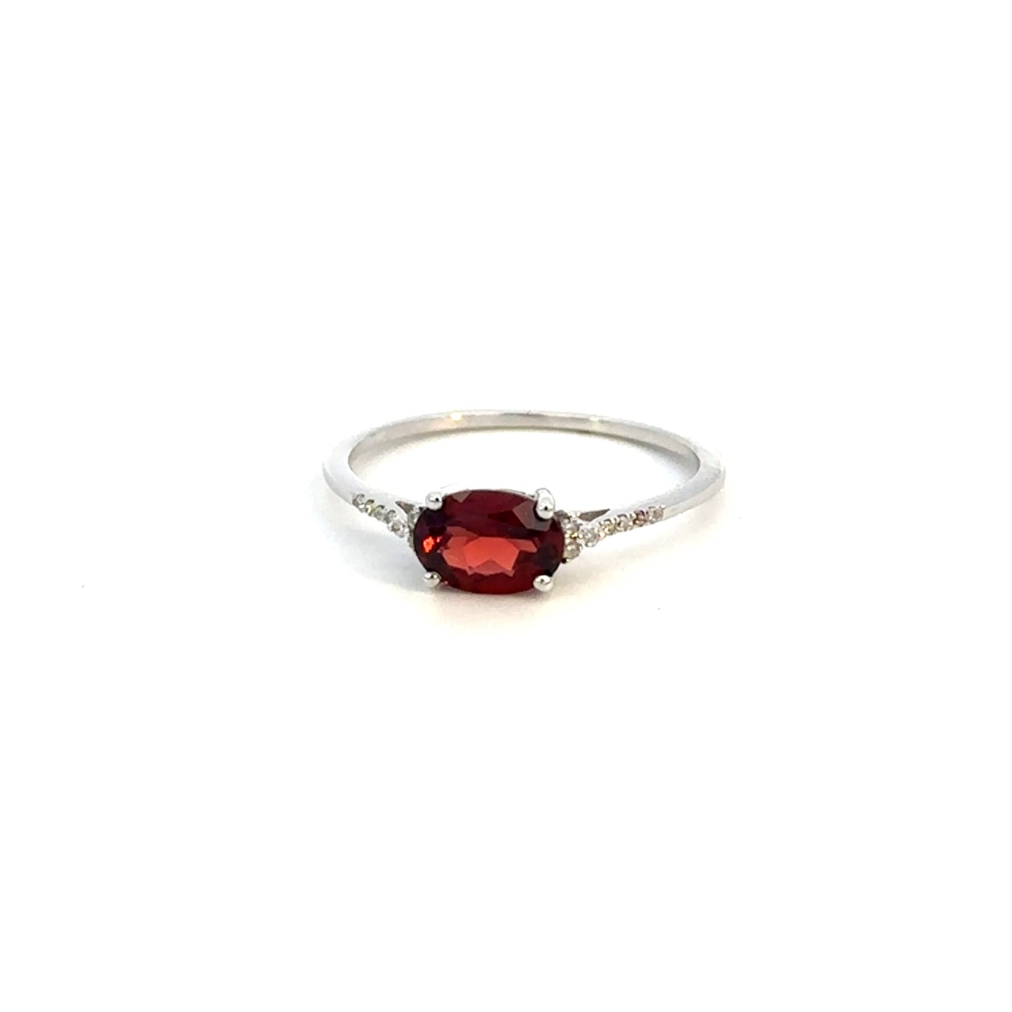 Oval Garnetand Diamond Ring