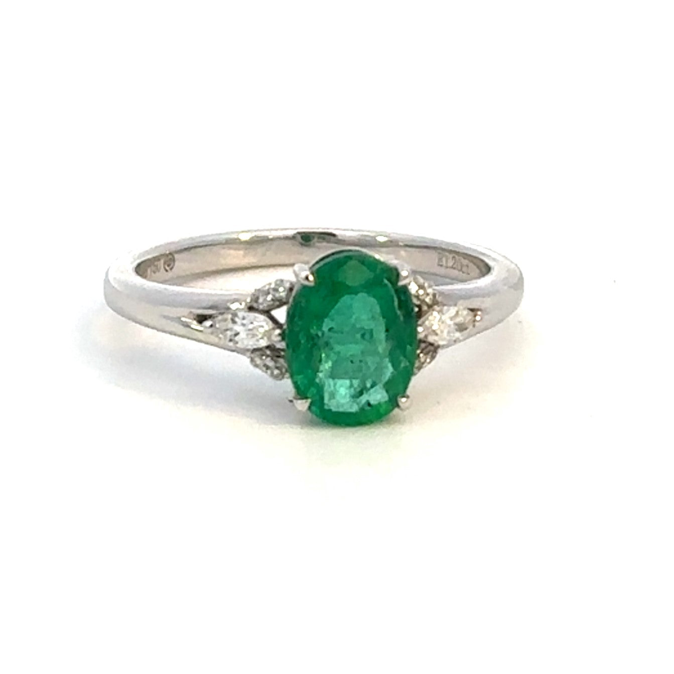 Oval Emerald and Diamond Ring