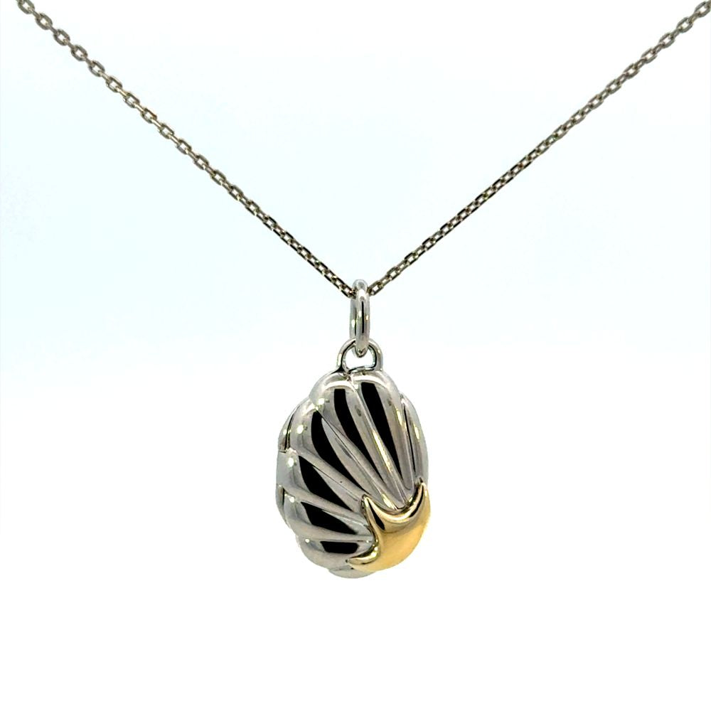 MRK The "Neptune" Shell Two-Tone Locket Necklace
