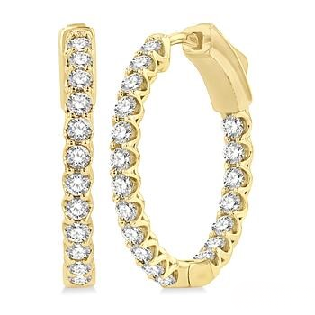 Multi-Diamond inside-Out Hoop Earrings