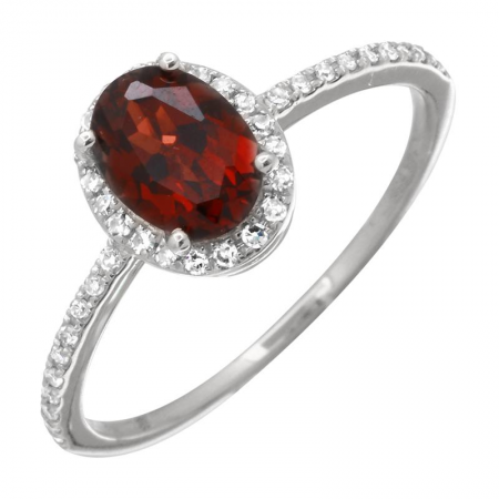 Color Stone Garnet and Diamond Ring-Women