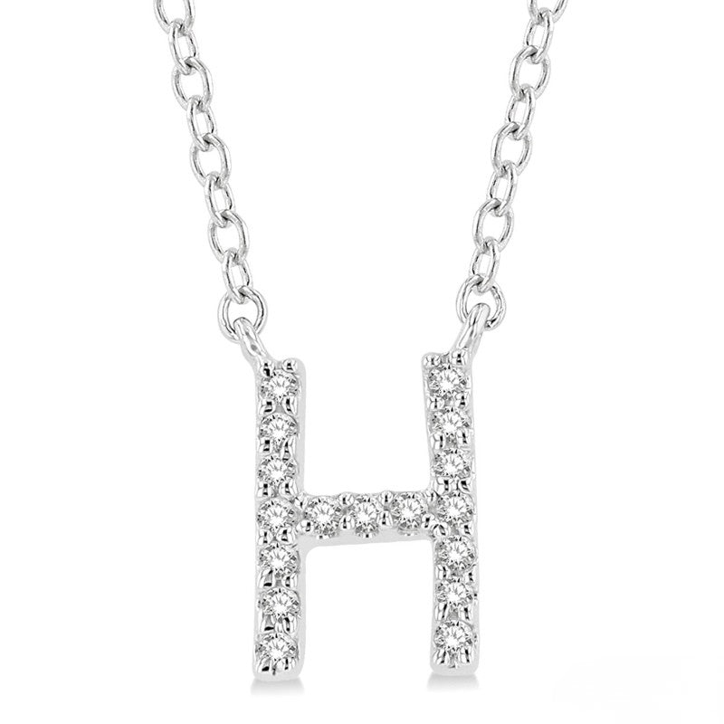 Diamond 'H' Initial Pendant