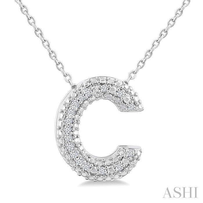 Sterling Silver Diamond 'C' Initial Pendant