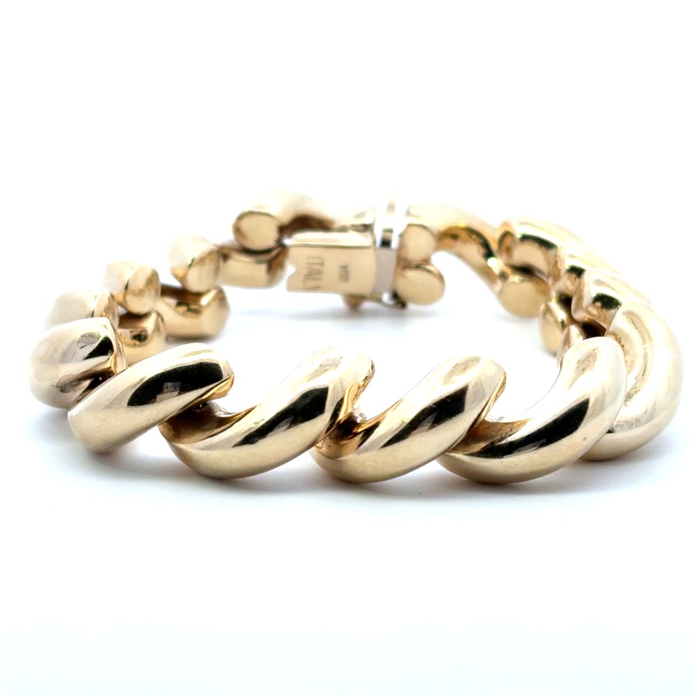Estate Jewelry Wide Macaroni Bracelet