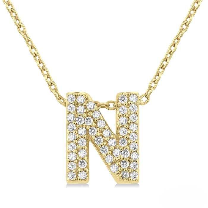 Diamond 'N" Initial Necklace