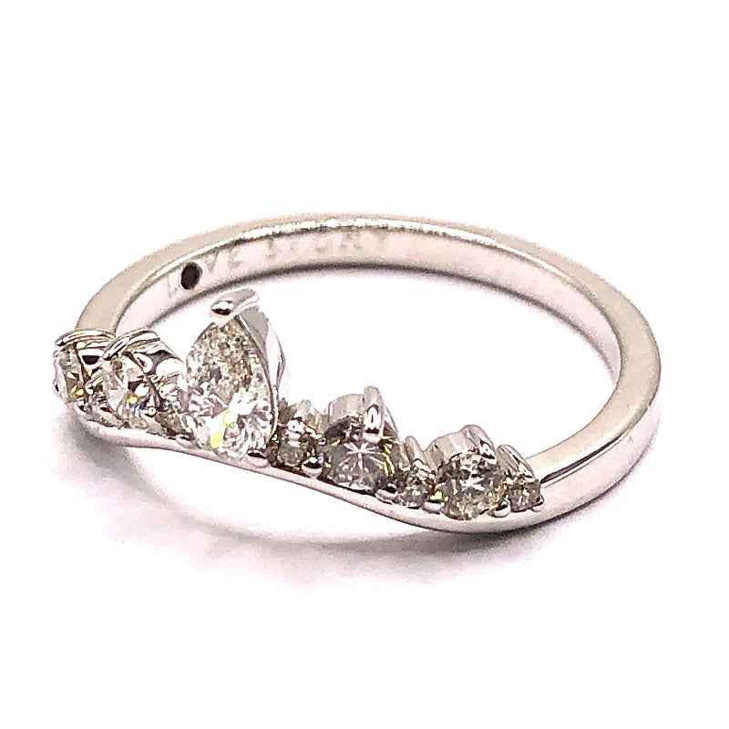 Curved Diamond Wedding Band