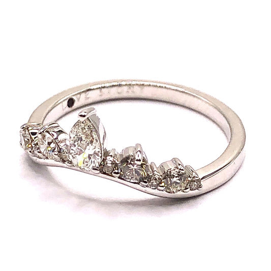 Curved Diamond Wedding Band