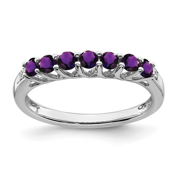 Color Stone Amethyst and Diamond Ring-Women