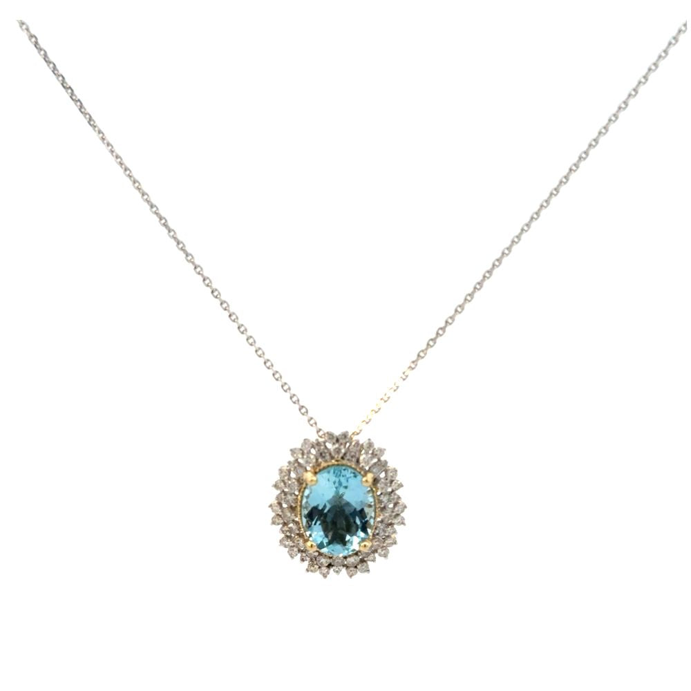Aquamarine & Diamond Pendant