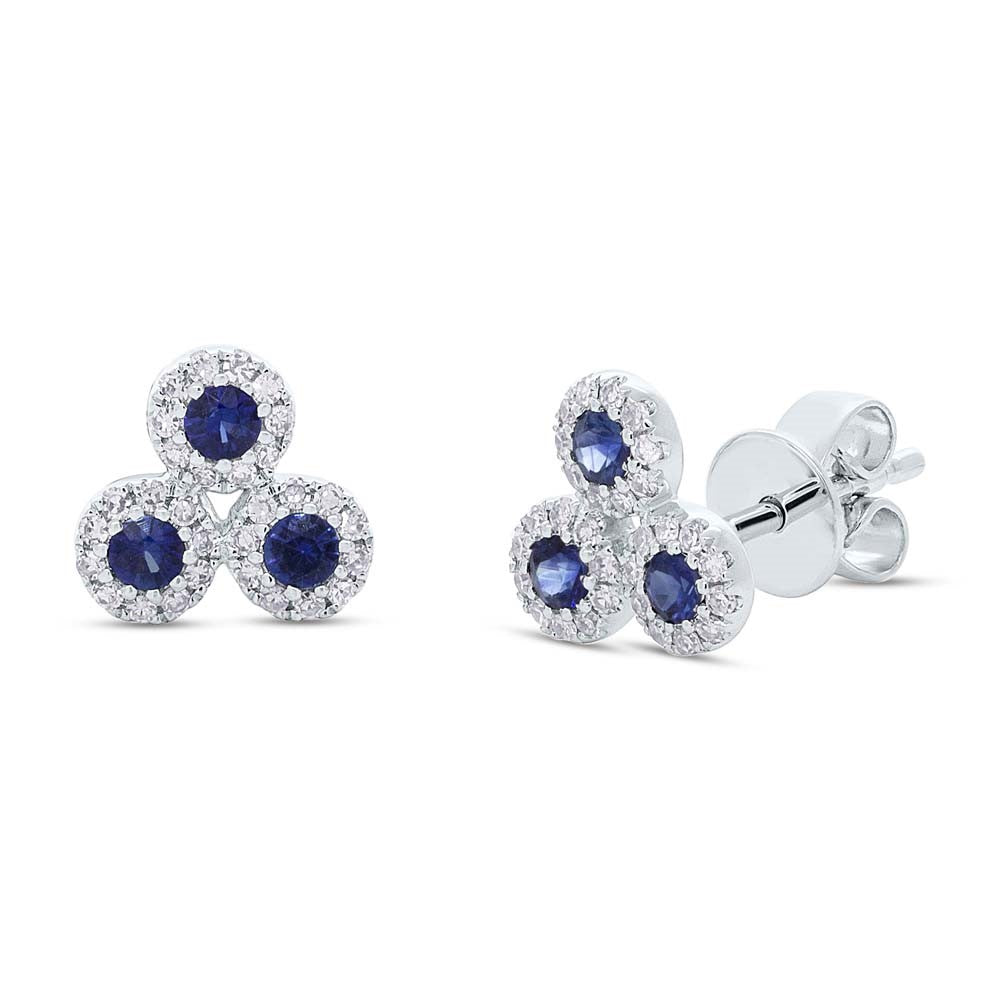 Shy Sapphire and Diamond Earrings