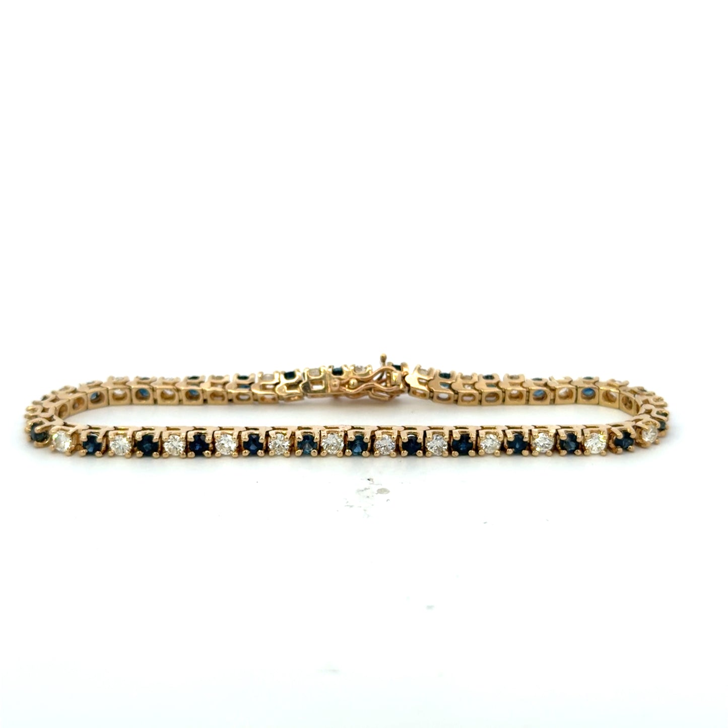 Estate Sapphire Diamond Tennis Bracelet