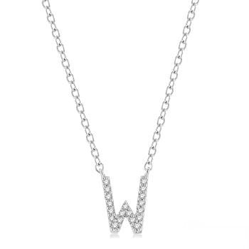 Diamond 'W' Initial Pendant