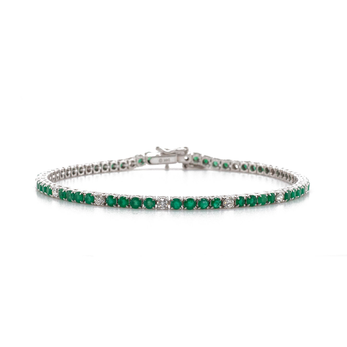 Emerald and Diamond Tennis Bracelet