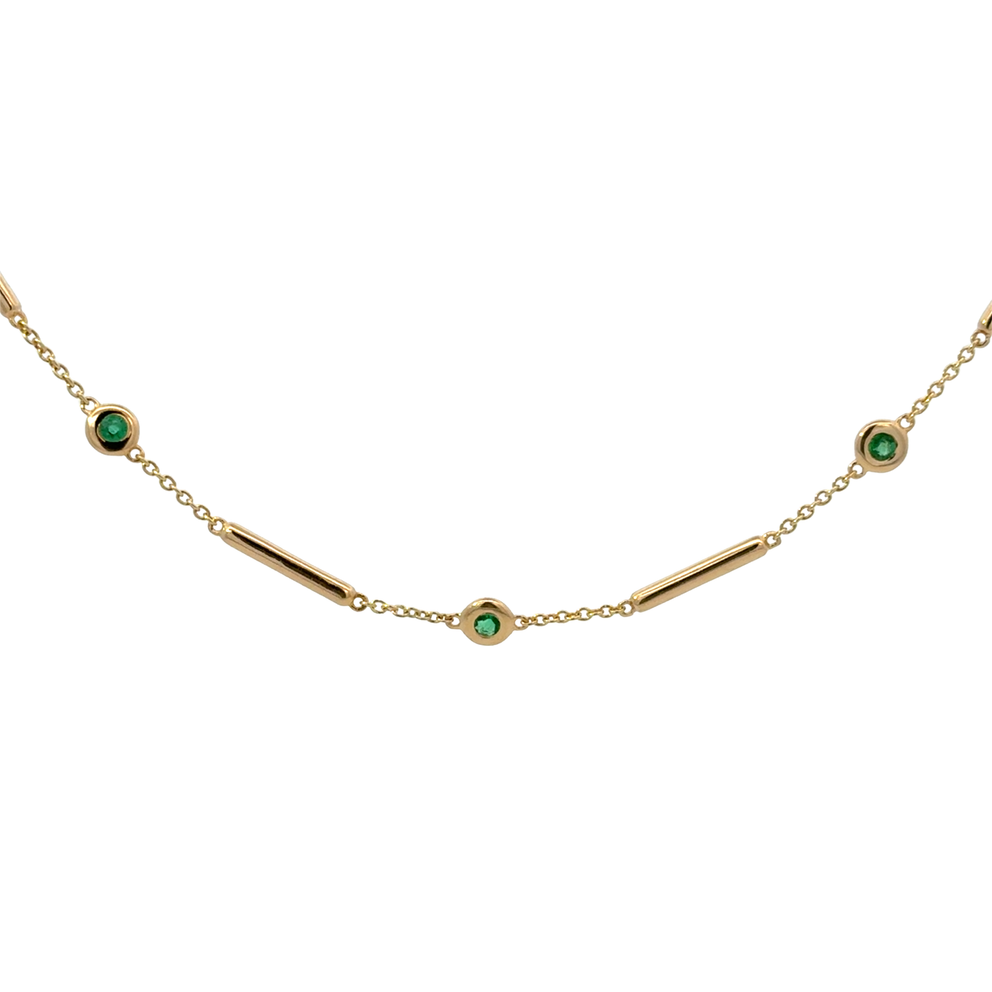 Estate Emerald Station Necklace