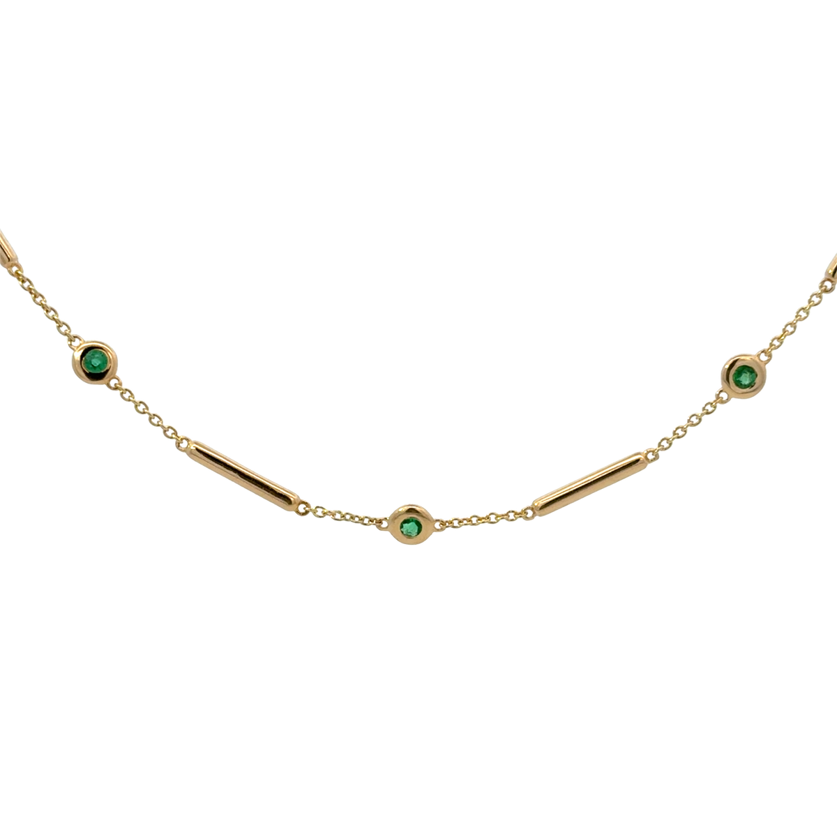 Estate Emerald Station Necklace