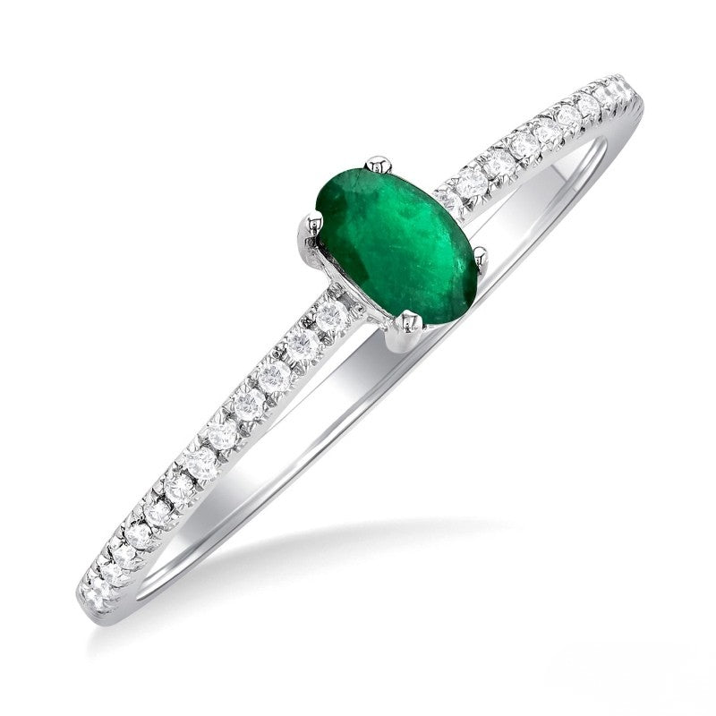 Oval Emerald and Diamond Ring