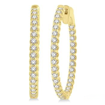 Diamond Hoop Earrings Inside Out