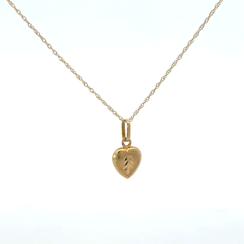 Estate Puffed Heart Pendant