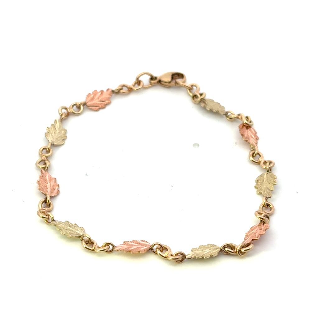 Estate Two Toned Leaf Bracelet