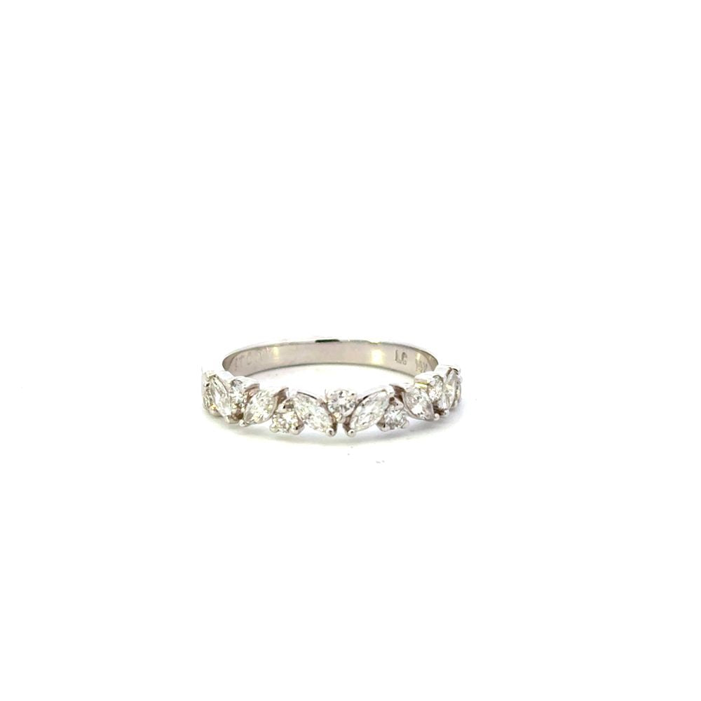 Marquise and Round Diamond Wedding Band