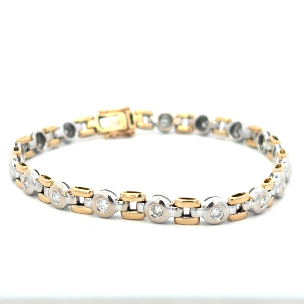 Estate Two Tone Diamond Bracelet
